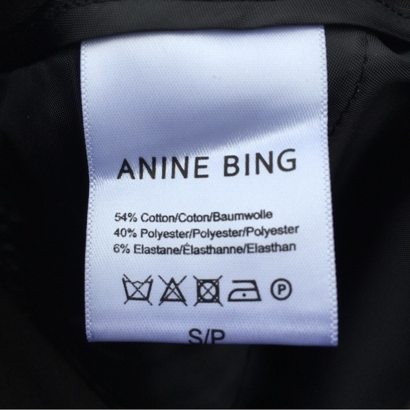 NWT Anine Bing Straight Leg Pant Cotton Stretch Black S - Picture 14 of 15